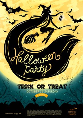 Cadılar Bayramı partisi poster. vektör çizim