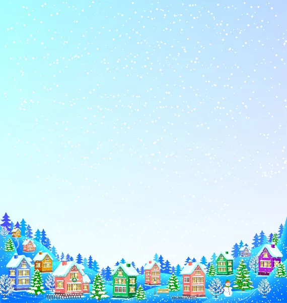 Fond de neige pour texte avec paysage hivernal — Image vectorielle