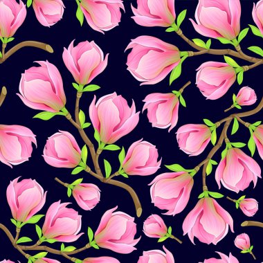 Manolya dalları pürüzsüz desen