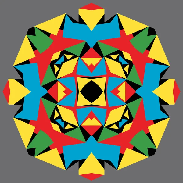 Kolorowe Abstrakcja geometryczna trójkąta symetrycznego wzoru, kwiat mandala, Kalejdoskop kolorów, ilustracji wektorowych — Wektor stockowy