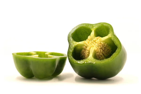 Verduras Maduras Hermosas Pimentón Sobre Fondo Blanco — Foto de Stock