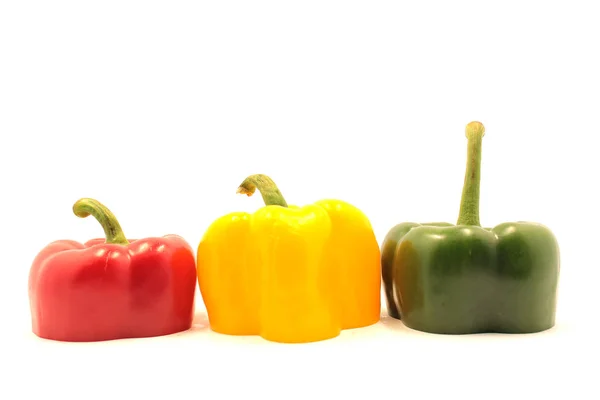 Beaux Légumes Mûrs Paprika Sur Fond Blanc — Photo