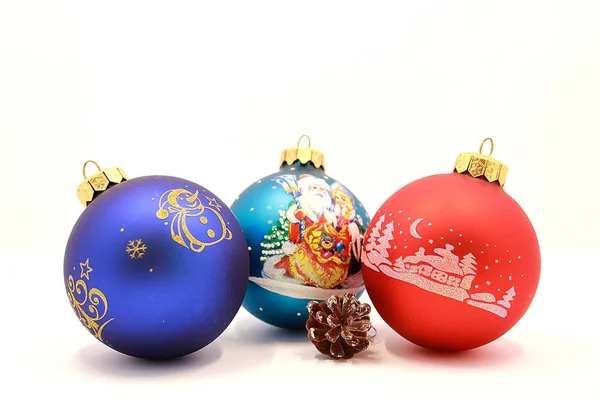 Foto Von Dekorationen Für Weihnachten Und Neujahr Eine Komposition Von — Stockfoto