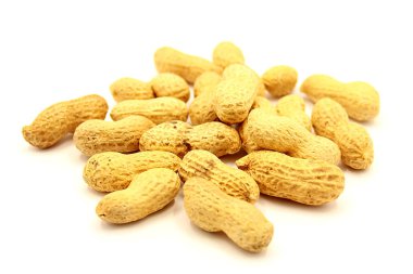 Kabuk Kızarmış Fıstık Beyaz Arkaplanda İzole Edildi