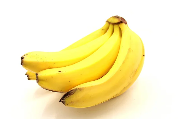 Gyönyörű Érett Banán Closeup Elszigetelt Fehér Háttér — Stock Fotó