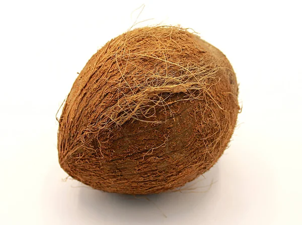 Coconut Närbild Isolerad Vit Bakgrund — Stockfoto