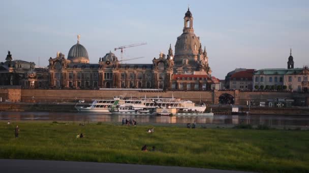 Drážďany Německo Červen 2019 Historické Centrum Drážďan Staroměstský Drážďanský Hrad — Stock video