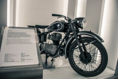 Münih / Almanya - 24 Mayıs 2019: 1949 Bmw R 24 motosiklet 