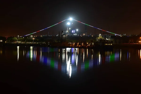 San Diego Bay på natten — Stockfoto