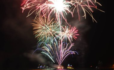 Chicago, Amerika Birleşik Devletleri. 1 Ocak 2017. Welcom Navy Pier, Fireworks