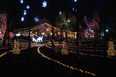 Chicago, Amerika Birleşik Devletleri. 31 Aralık 2016. Lincoln Park Zoo Chicago, New Years Eve parlak ekrana yol.