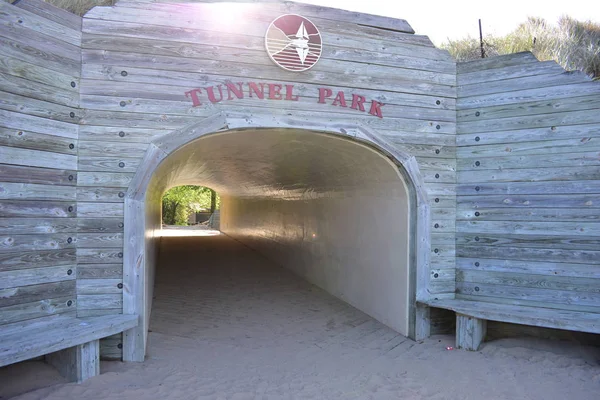 Praia de areia de parque túnel Holland — Fotografia de Stock