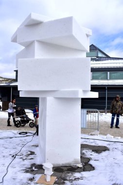 Breckenridge, Colorado, ABD: Ocak 28, 2018: 2018 360/90 kar heykel takım Coloroda tarafından