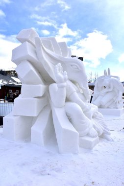 Breckenridge, Colorado, ABD: 28 Ocak 2018: takım Hindistan Breckenridge Snow heykel 2018