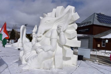 Breckenridge, Colorado, ABD: 28 Ocak 2018: Lord Ganesha kar heykel Şampiyonası