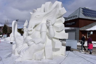 Breckenridge, Colorado, ABD: 28 Ocak 2018: Lord Ganesha kar heykel Şampiyonası 2018