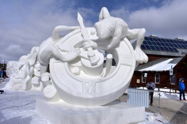 Breckenridge, Colorado, ABD: Ocak 28, 2018:2018 kez kar Heykel Yarışması takım Moğolistan tarafından