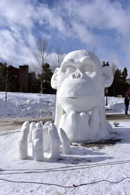 Breckenridge, Colorado, ABD: 28 Ocak 2018: Breckenridge uluslararası kar heykel Şampiyonası