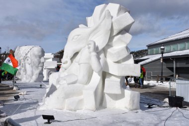 Breckenridge, Colorado, ABD: Ocak 28, 2018: 2018 Breckenridge Snow heykel takım Türkiye tarafından