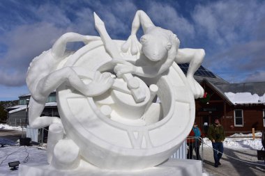 Breckenridge, Colorado, ABD: 28 Ocak 2018: zaman kar Heykel Yarışması 2018