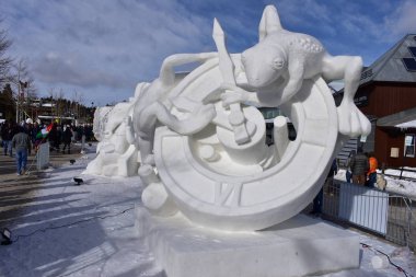 Breckenridge, Colorado, ABD: 28 Ocak 2018: zaman kar Heykel Yarışması takım Moğolistan 2018 tarafından