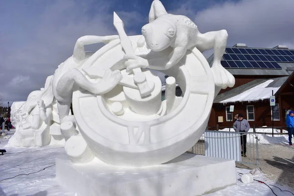 Breckenridge, Colorado, ABD: 28 Ocak 2018: zaman takım Moğolistan 2018 heykelini kar