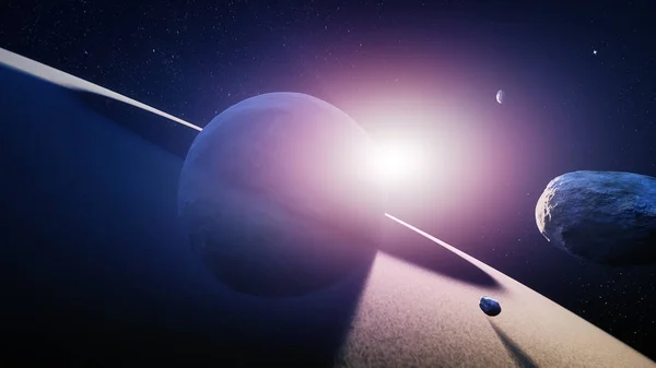 Planeta Saturn Sunrise — Stock fotografie