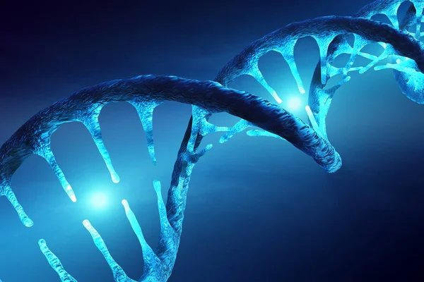 DNA-strukturen belysta Stockbild