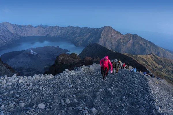 Rinjani monte ataque cimeira — Fotografia de Stock