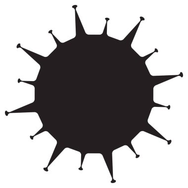 Korona virüsü silueti izole edilmiş arkaplanda
