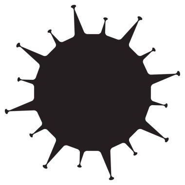 Korona virüsü silueti izole edilmiş arkaplanda