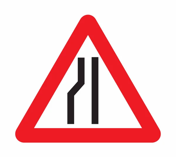 Narrow Road Left Ahead Sign — Stock Photo, Image