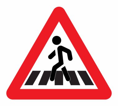 Zebra izole arka planda yol işareti