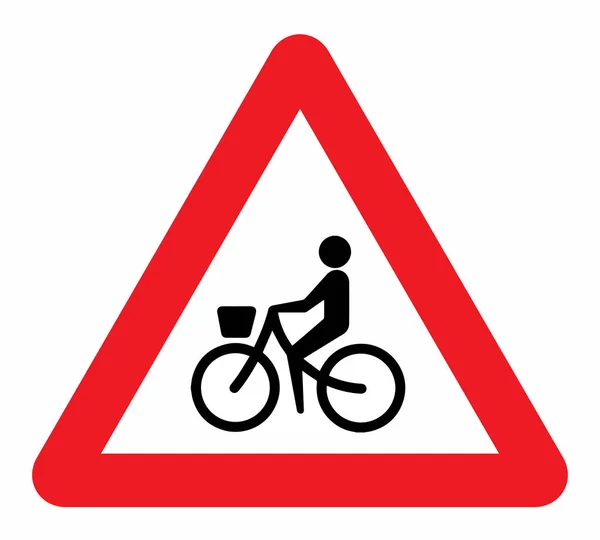 隔离背景下的自行车道标志 — 图库照片