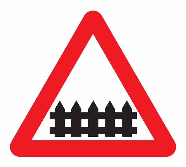 Bahnübergang Bewacht Verkehrszeichen — Stockfoto