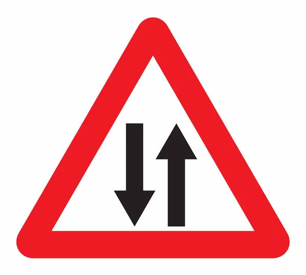 Zwei Wege Verkehrszeichen Auf Isoliertem Hintergrund lizenzfreie Stockbilder