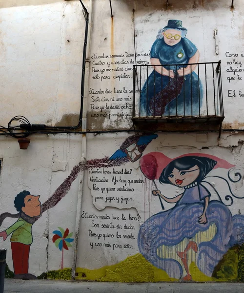   Alicante bir binanın duvarına Graffiti.