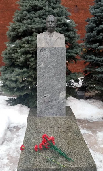 Tombstone Semjon Budjonnyj nära Kreml väggen. — Stockfoto