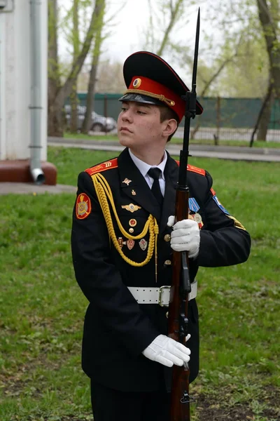 Parade in the cadet corps of the police. — Stock Photo, Image