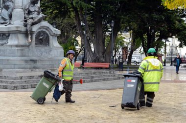  Punta Arenas ın çöp ev temizlik ürünleri. İl ve Magallanes bölge Magallanes-ve-La-Antarktika-Chilena Yönetim Merkezi.
