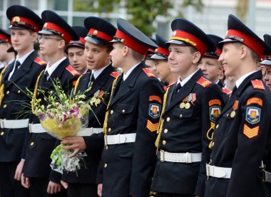  Askeri lise öğrencileri ilk Moskova cadet Kolordu.