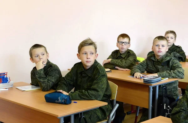 Une leçon dans le premier corps de cadets de Moscou . — Photo