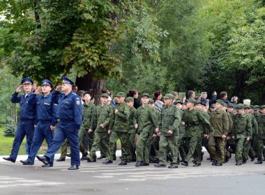  Askeri lise öğrencileri ilk Moskova cadet Kolordu.