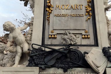  Wolfgang Amadeus Mozart Viyana Burggarten'ı Anıtı.