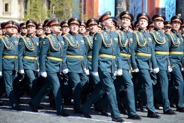  Офицеры Академии объединенных вооружений Вооруженных Сил Российской Федерации на генеральной репетиции парада на Красной площади в честь Дня Победы
.