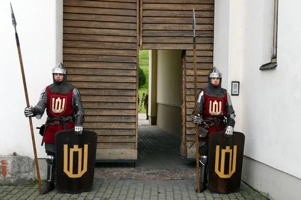 Litauische Ritter am Eingang des Museums für angewandte Kunst. — Stockfoto