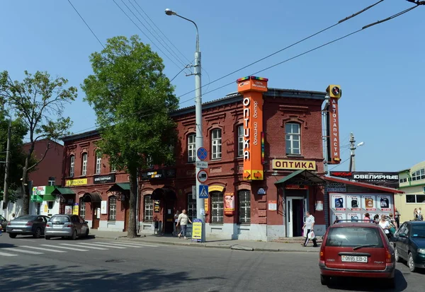 Gamla hus på Gorovets street i Vitebsk. — Stockfoto