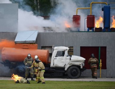  Yangın söndürme Noginsk Kurtarma Merkezi acil durumlar Bakanlığı eğitim alanı uluslararası Salon 