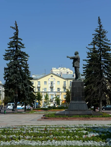 Pomnik Lenina Vladimir na placu Lenina w Witebsku. — Zdjęcie stockowe