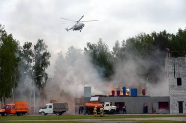  Yangın söndürme Noginsk Kurtarma Merkezi acil durumlar Bakanlığı eğitim alanı uluslararası Salon 